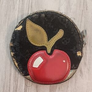 Louis Vuitton Black Satin Monogram Conte de Fees Apple Round Coin Purse